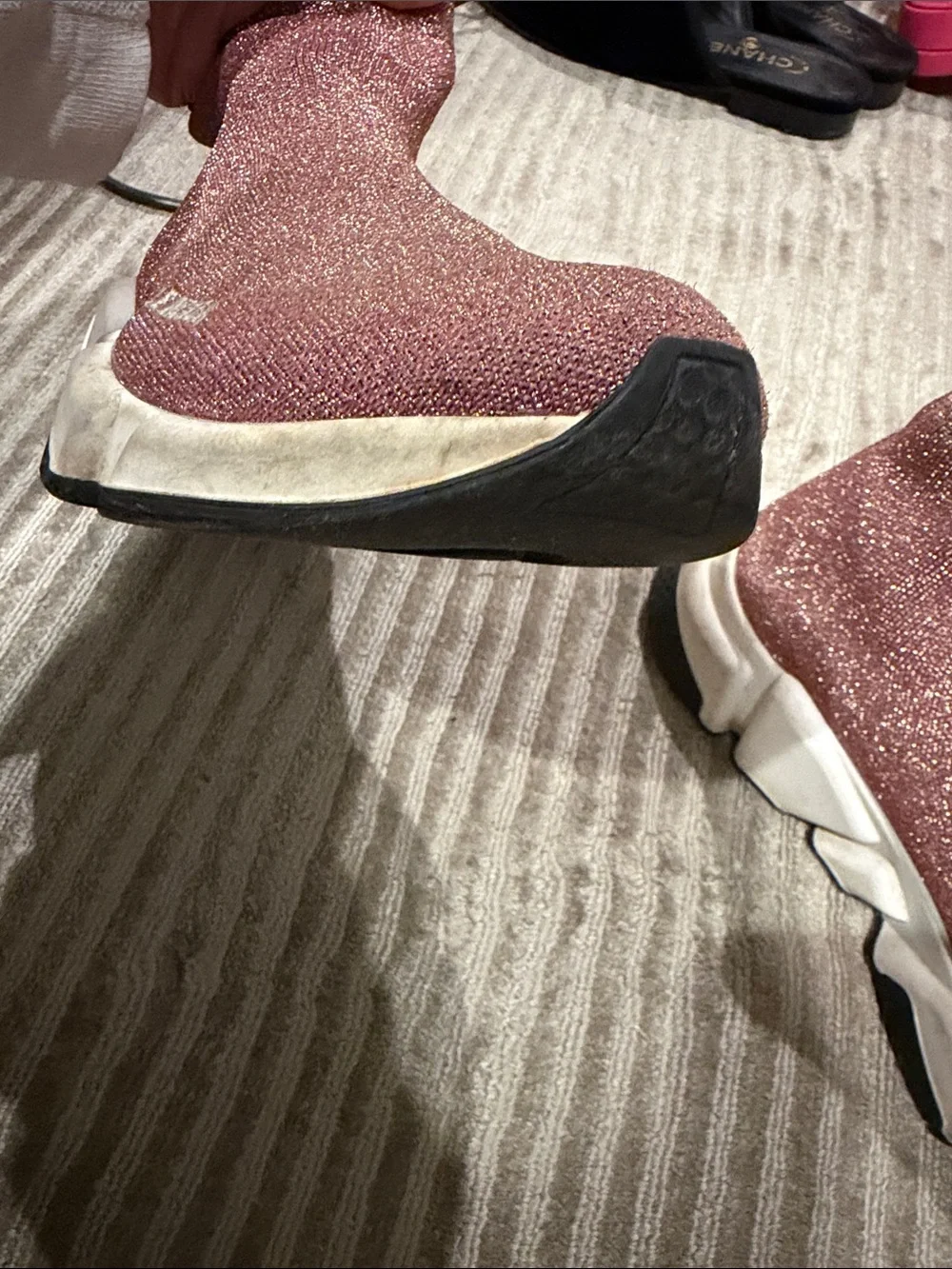 Balenciaga Metallic Pink Knit Sneaker